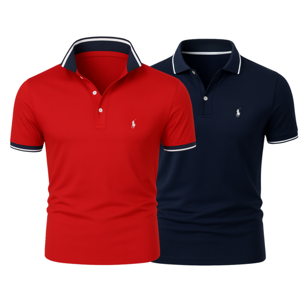 [COMPRA 1 Y LLEVA 2] Kit de Camisetas Polo Premier – Línea Profesional de R&L (Paquete de 2)