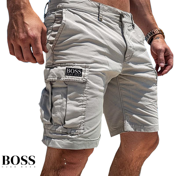BOSS - Pantalones cortos cargo de algodón Summit Luxe