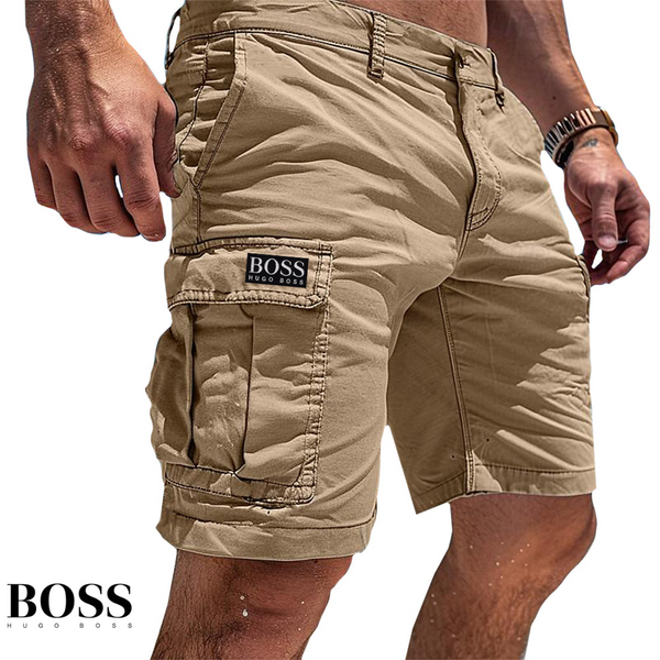 BOSS - Pantalones cortos cargo de algodón Summit Luxe