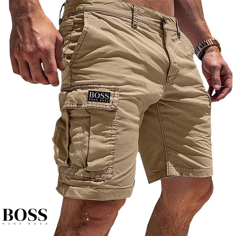 BOSS - Pantalones cortos cargo de algodón Summit Luxe