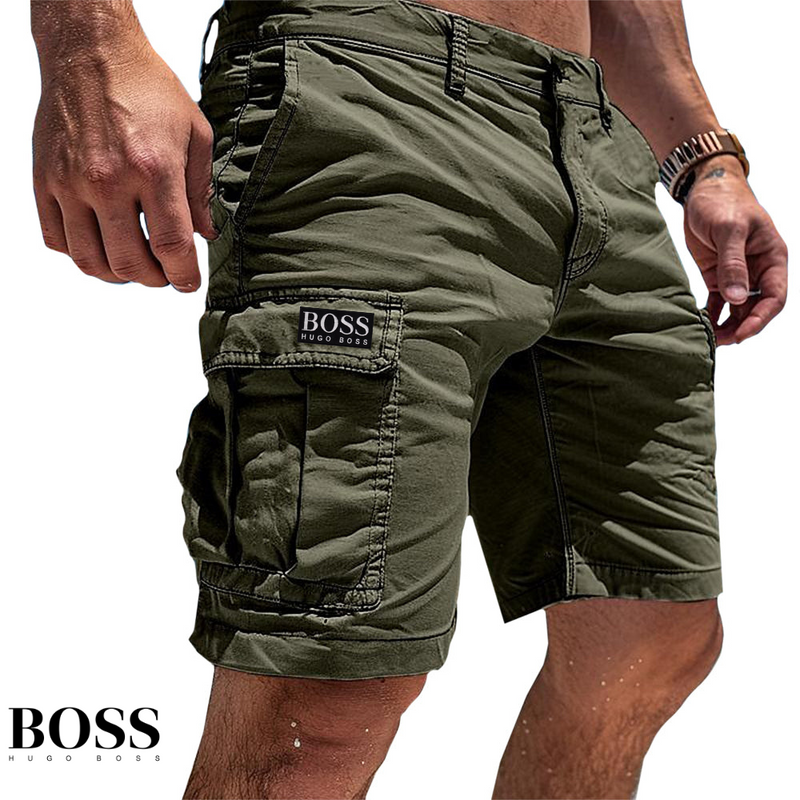 BOSS - Pantalones cortos cargo de algodón Summit Luxe