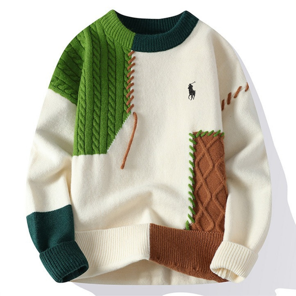 Lässiger Patchwork-Pullover – Abverkaufspreis
