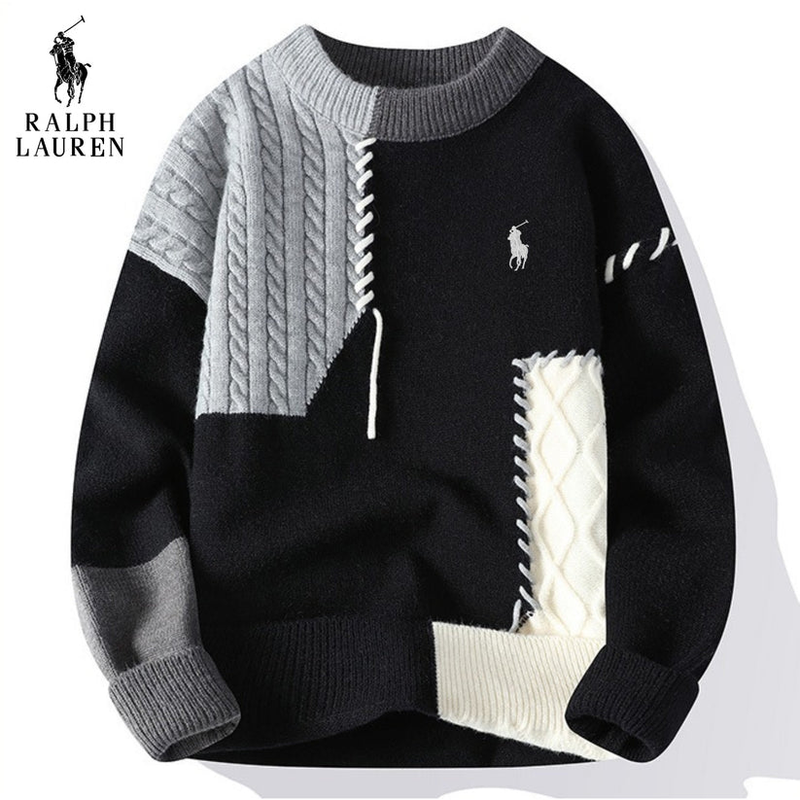 Lässiger Patchwork-Pullover – Abverkaufspreis