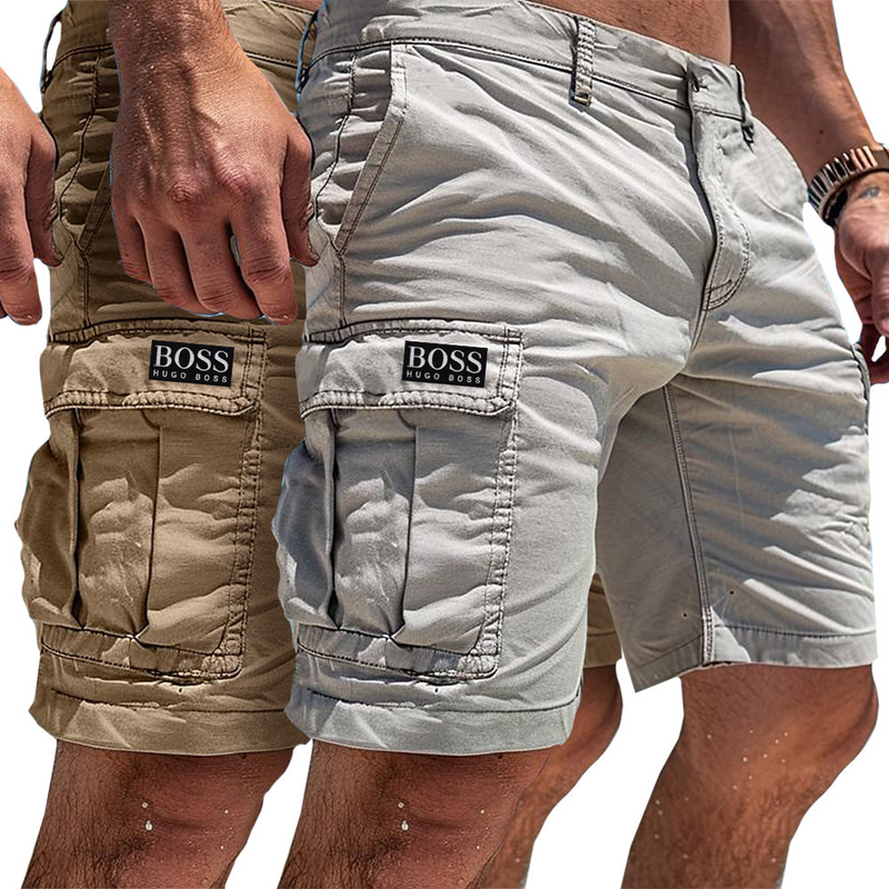 BOSS - Pantalones cortos cargo de algodón Summit Luxe
